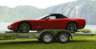 Car on trailer